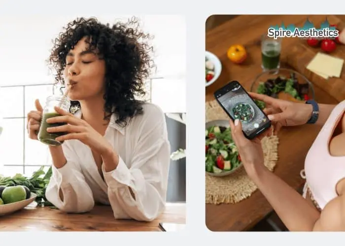 Image of woman looking into her diet and fat freezing Lancaster to improve her health